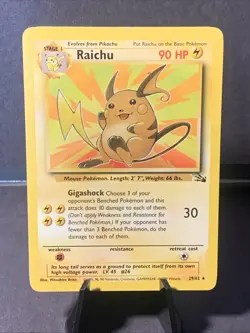 Pokemon TCG Raichu 29/62 Rare Fossil Set Unlimited Non Holo 1999 WOTC VTG - Image 1