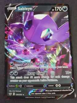 Pokemon TCG Sableye V Sword & Shield 120/202 Holo Ultra Rare - Image 1