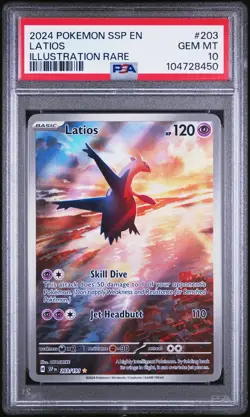 2024 POKEMON SSP EN-SURGING SPARKS ILLUSTRATION RARE #203 LATIOS PSA 10 - Image 1