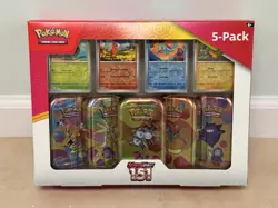 Pokemon TCG Scarlet & Violet 151 5-Pack of Mini Tins and 4 Promos Costco Bundle - Image 1
