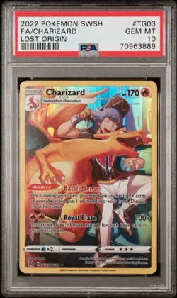 Pokemon Lost Origin Charizard TG03/TG30 Trainer Gallery Holo Foil PSA 10 - Image 1