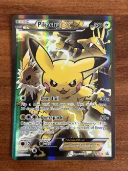 Pokemon TCG Pikachu EX XY124 Black Star Promo 2016 LP - Image 1