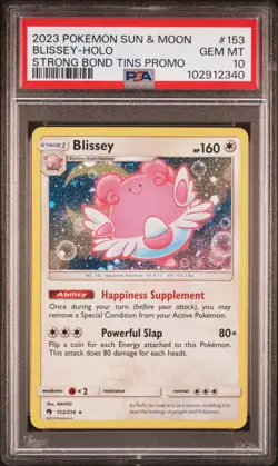 PSA 10 Pokemon Blissey 153 Sun & Moon Lost Thunder Strong Bonds Tin Cosmo Promo - Image 1
