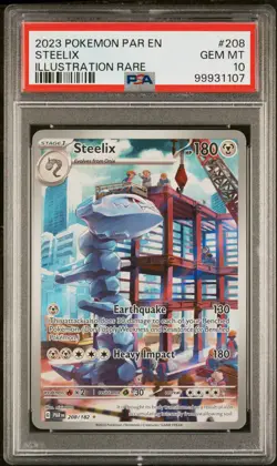2023 Pokemon Paradox Rift Steelix Illustration Rare #208/182 PSA 10 Gem MINT - Image 1