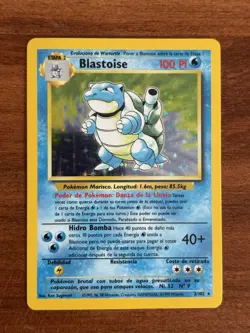 Pokemon Base Set Blastoise 2/102 Vintage Holo Rare Spanish 1999 NM - Image 1