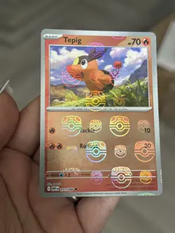 Tepig Master Ball Reverse Holo SV White Flare 011/086 NM - Image 1