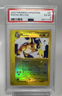 2002 Pokemon Expedition Reverse Holo Raichu #25/165 PSA 6 - Image 1