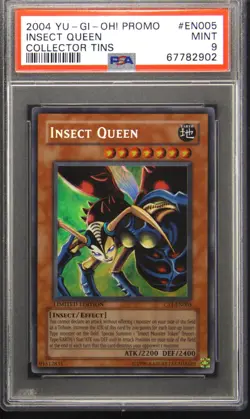 2004 YU-GI-OH! PROMO COLLECTOR TINS #EN005 INSECT QUEEN PSA 9 - Image 1