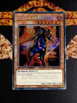 🔥 YUGIOH • SWIFT GAIA THE FIERCE KNIGHT • SECRET RARE • SBCB-EN005 • 1st • NM - Image 1