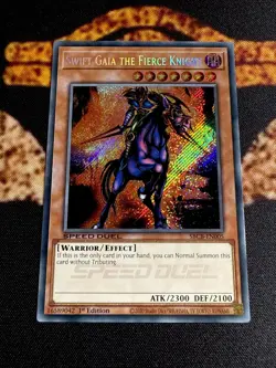 🔥 YUGIOH • SWIFT GAIA THE FIERCE KNIGHT • SECRET RARE • SBCB-EN005 • 1st • NM - Image 2