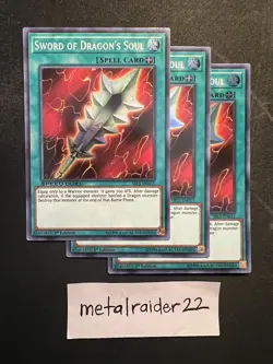 Yugioh 3x Sword of Dragon's Soul Speed Duel SBLS-EN015 Near Mint 1st Edition - Image 1