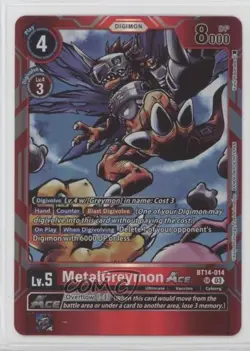 2023 Digimon Card Game - Blast Ace SR ACE MetalGreymon #BT14-014 - Image 1