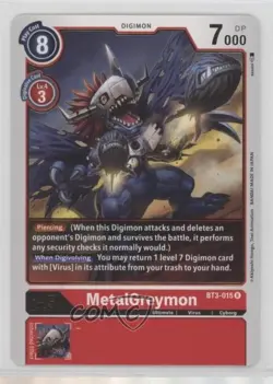 2021 Digimon Card Game - Release Special Ver 15 Rare MetalGreymon #BT3-015 - Image 1