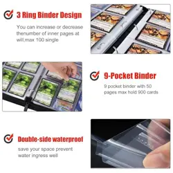 Trading Card Binder for One Piece Cards,9 Pocket with 60 one piece-1080 cards - Image 3