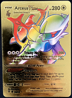 Arceus Vstar Rainbow Gold Foil Textured Display Card - Image 1