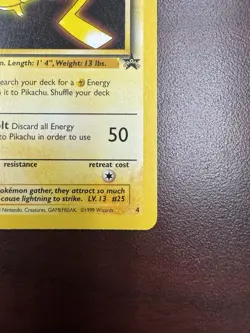 Pokemon Pikachu Black Star Promo Card WB Movie Promo, WOTC - LP+ - Image 5