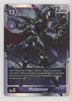 2021 Digimon Card Game - Great Legend Super Rare Plutomon #BT4-089 - Image 1