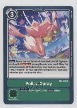 2021 Digimon Card Game - Great Legend Rare Pollen Spray #BT4-107 - Image 1
