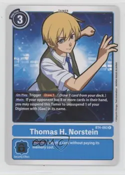 2021 Digimon Card Game - Great Legend Thomas H Norstein #BT4-093 - Image 1