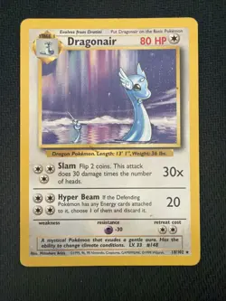 Dragonair Pokemon TCG 18/102 Base Set Non-Holo Rare Unlimited Card - Image 1