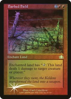 Prophecy MTG Foil Barbed Field Magic - Image 1