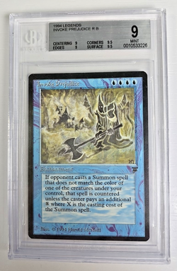 MTG Invoke "Prejudice" (Legends) MINT 9 BECKETT Slab - Image 1