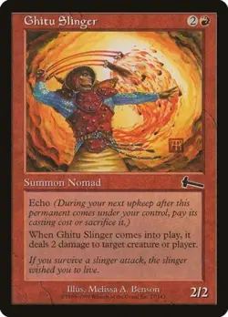 Ghitu Slinger - Medium Play MTG Urza's Legacy - Image 1