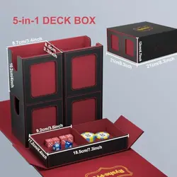 Commander Deck Box for MTG/TCG Sports Cards, 5 in 1 Trading Card black red - Image 5