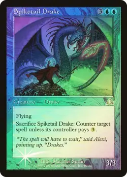 Prophecy MTG Foil Spiketail Drake Magic - Image 1