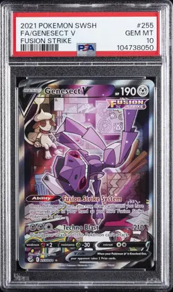 2021 POKEMON SWORD & SHIELD FUSION STRIKE #255 FULL ART/GENESECT V PSA 10 - Image 1