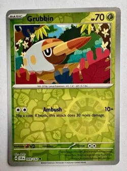 Grubbin - 009/142 - Common Reverse Holo - SV: Stellar Crown - Pokemon TCG - Image 1