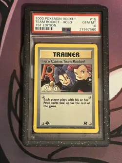 Pokemon - PSA 10 - Here Comes Team Rocket - Holo - #15 - 1st Edition Team Rocket - Image 1
