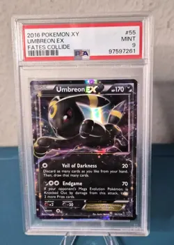 2016 POKEMON XY FATES COLLIDE UMBREON EX #55 PSA 9 MINT - Image 1