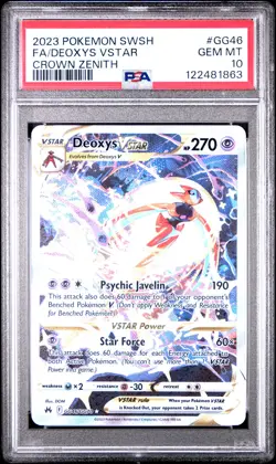 2023 POKEMON SWORD & SHIELD CROWN ZENITH #GG46 FULL ART/DEOXYS VSTAR PSA 10 - Image 1