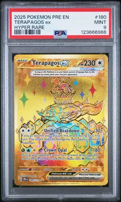 Pokemon 2025 Prismatic Evolutions Terapagos Ex Hyper Rare PSA 9 - Image 1