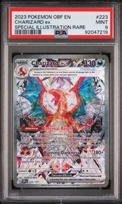 2023 POKEMON OBF EN-OBSIDIAN FLAMES SPECIAL ILLUSTRATION RARE CHARIZARD EX PSA 9 - Image 1