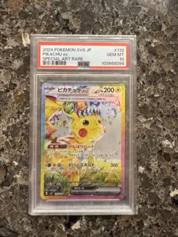 Pokemon Pikachu EX SAR 132/106 SV8 Japanese Super Electric Breaker Card PSA 10 - Image 1