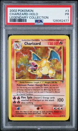 PSA 1 Charizard Holo Foil Legendary Collection 3/110 2002 Pokemon WoTC PR - Image 1