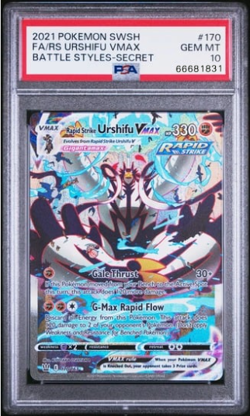 PSA 10 Rapid Strike Urshifu VMAX 170/163 SWSH Battle Styles Pokemon Card - Image 1