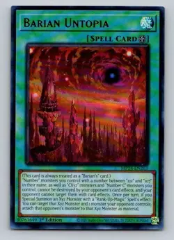 2024 Yugioh Spell Card Barian Untopia MP24-EN263 1st Edition Ultra Rare - Image 1