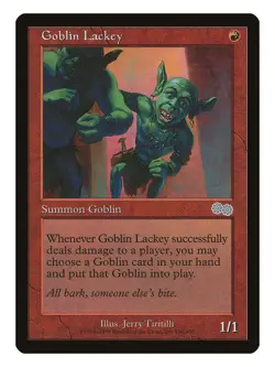Goblin Lackey MTG Urza's Saga Uncommon LP Lightly Played Single Card - Image 1
