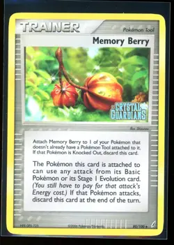 Pokemon Card - Memory Berry Crystal Guardians 80/100 Reverse Holo Stamped - Image 1