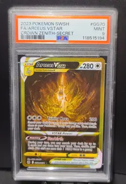 Pokemon Arceus VSTAR TCG Crown Zenith Holo Card GG70/GG70 Secret Rare PSA 9 - Image 1