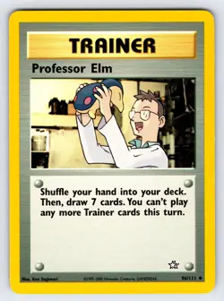Professor Elm 96/111 2000 Neo Genesis Pokemon Card Vintage WOTC Trainer - Vlp - Image 1