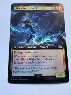0478 Black Waltz No. 3 FFIX (Extended Art Foil) Final Fantasy Card MTG FIN NM - Image 1