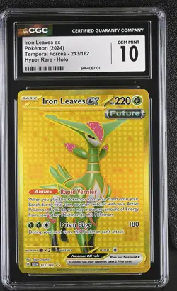 CGC 10 Iron Leaves ex 213/162 Hyper Rare Temporal Forces Pokemon Card - Image 1