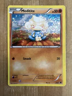 Meditite 9/12 McDonald's Holo Confetti Promo - Pokemon Card - MP - Image 1