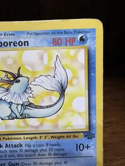 Pokemon TCG Vaporeon Card Jungle 28/64 Unlimited Rare LP-/MP+ Condition - Image 3