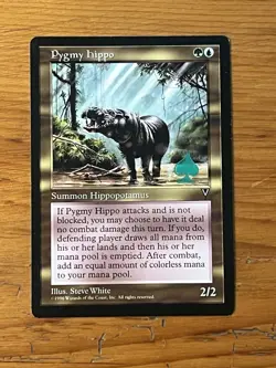 MTG - Magic the Gathering - Pygmy Hippo - Visions - Pro Tour Stamped - Image 1