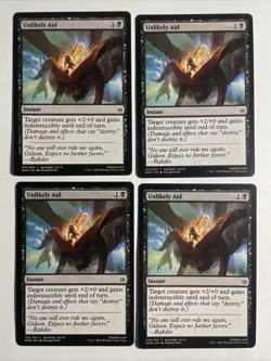 4x Mtg War Of The Spark Unlikely Aid NM Magic The Gathering - Image 1
